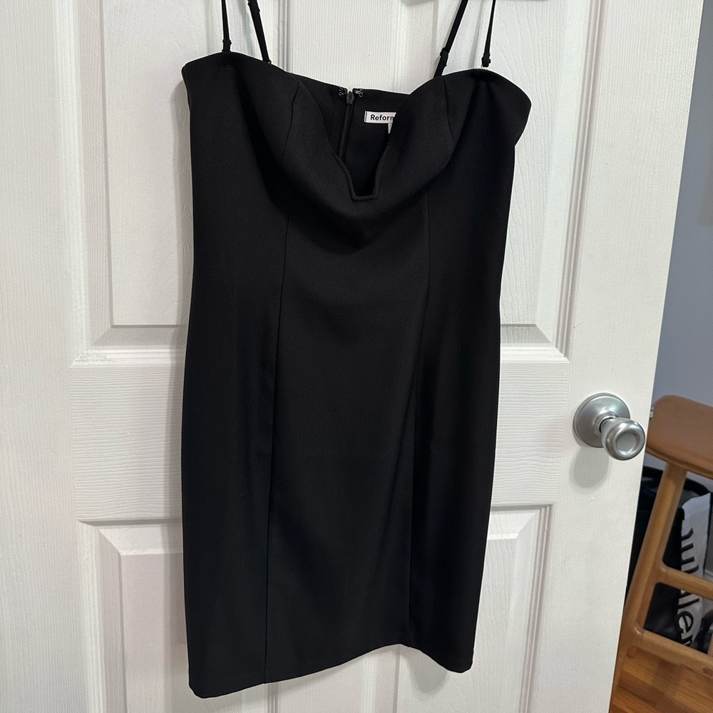 Reformation black mini dress